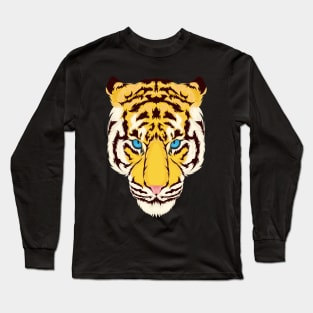 Tiger Head Hand Drawn Long Sleeve T-Shirt